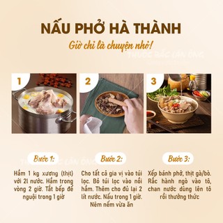 Set 5 gói gia vị nấu phở bò, gà truyền thống, thơm ngon, bổ dưỡng cho cả gia đình - Lãn Ông