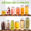 150 Lon Nhựa SSC 355ml Kèm Nắp Nhôm Đựng Trà Trái Cây, Cafe, Kompucha