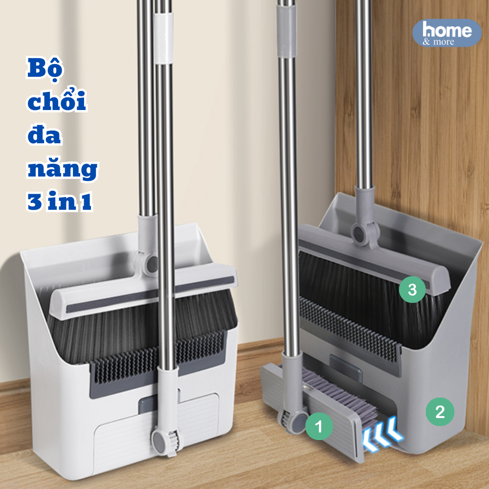 Bộ chổi quét nhà kèm hót rác 3 trong 1 đa năng, 1 chổi quét 1 hót rác 1 ...