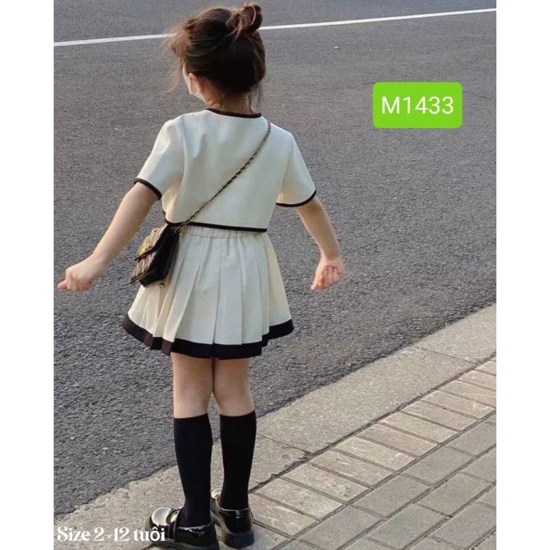 SET CAO CẤP Áo Croptop Chân Váy Kaki Mềm Sofia Candy Đầm Dự Tiệc Cưới Đi Chơi Du Lịch Cho Bé Gái 2-12 Tuổi 13-46kg