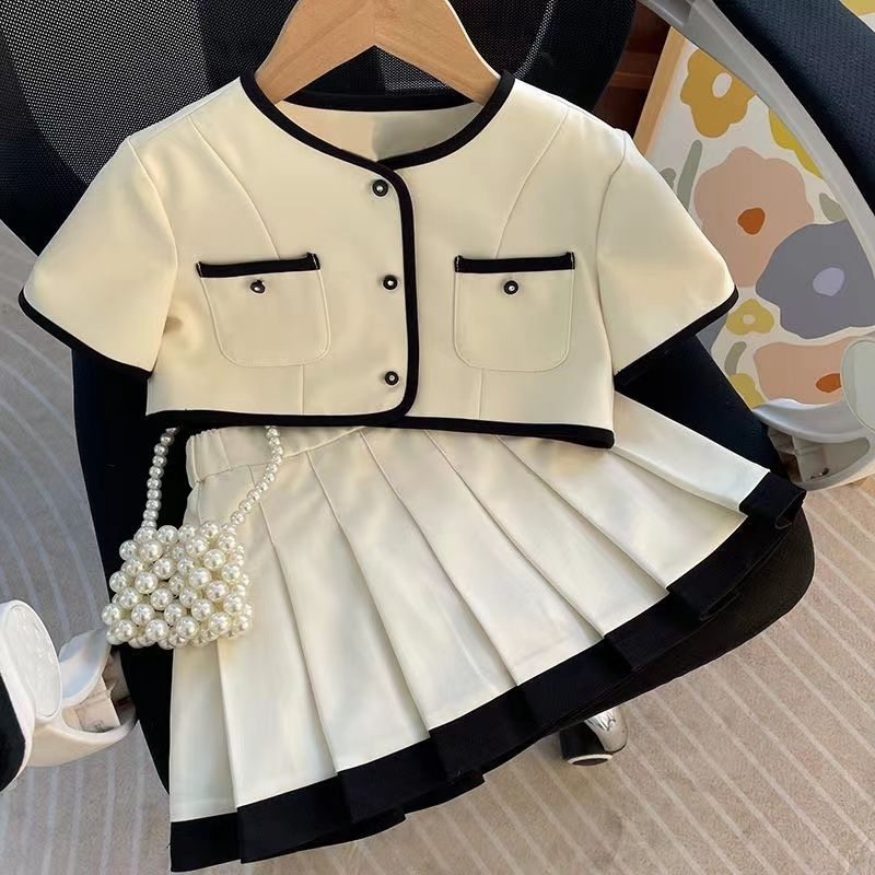 SET CAO CẤP Áo Croptop Chân Váy Kaki Mềm Sofia Candy Đầm Dự Tiệc Cưới Đi Chơi Du Lịch Cho Bé Gái 2-12 Tuổi 13-46kg