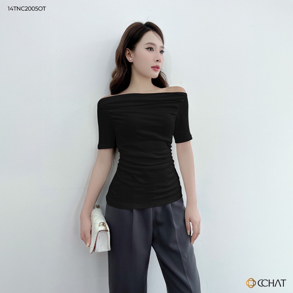 Ảnh Áo Thun 𝐂𝐂𝐇𝐀𝐓 Xếp Kiểu Vera Dáng Ôm Chất Liệu Cao Cấp 14TNC2005OT 4