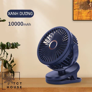 Quạt Mini | Quạt kẹp bàn Tích Điện Pin 10000 mAh Dung Lượng Lớn, Pin Khủng
