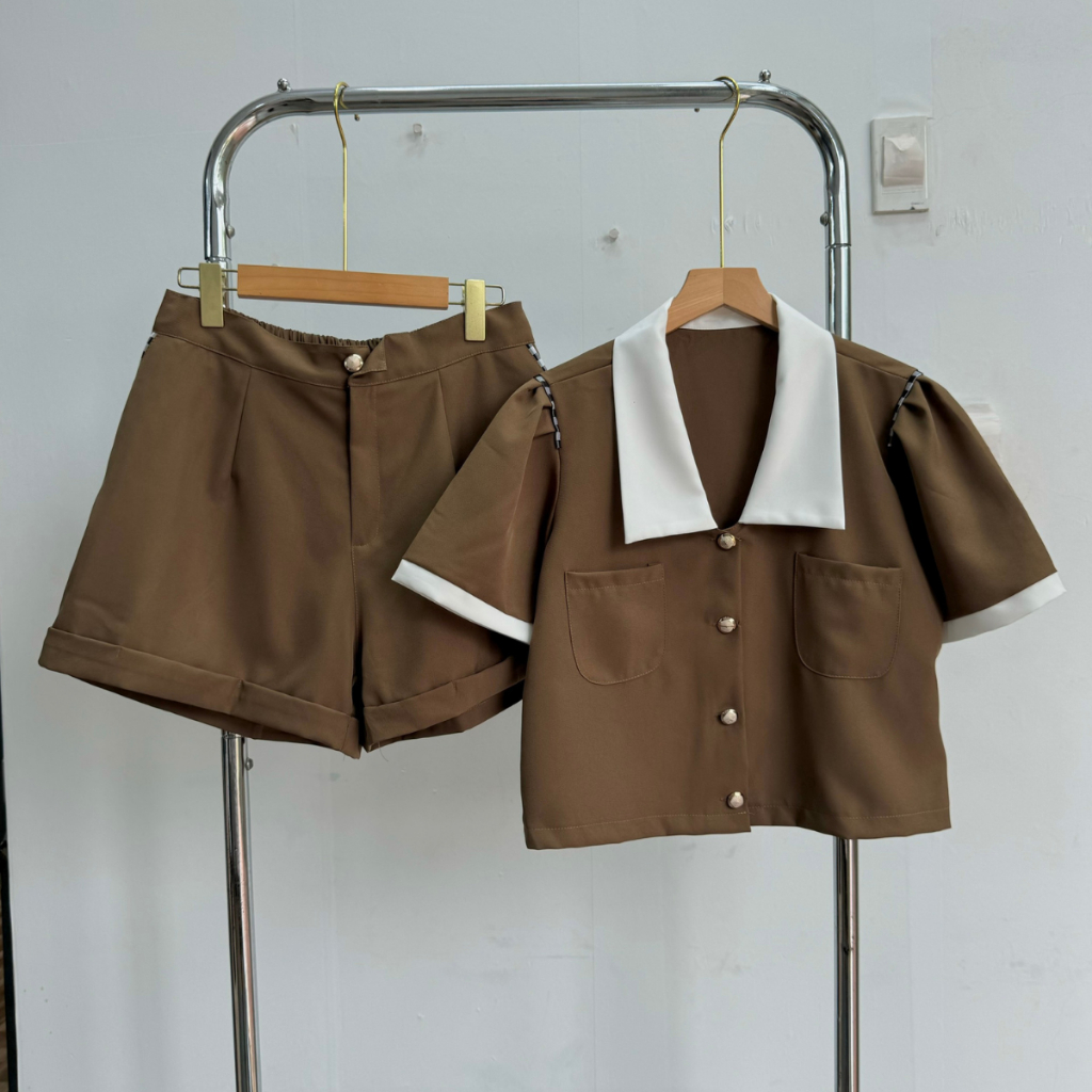 Set Thiết Kế Sang Chảnh Bigsize Nữ  ,Bộ Đồ Big Size Dáng Croptop Quần Ngắn Vải Cotton SET832