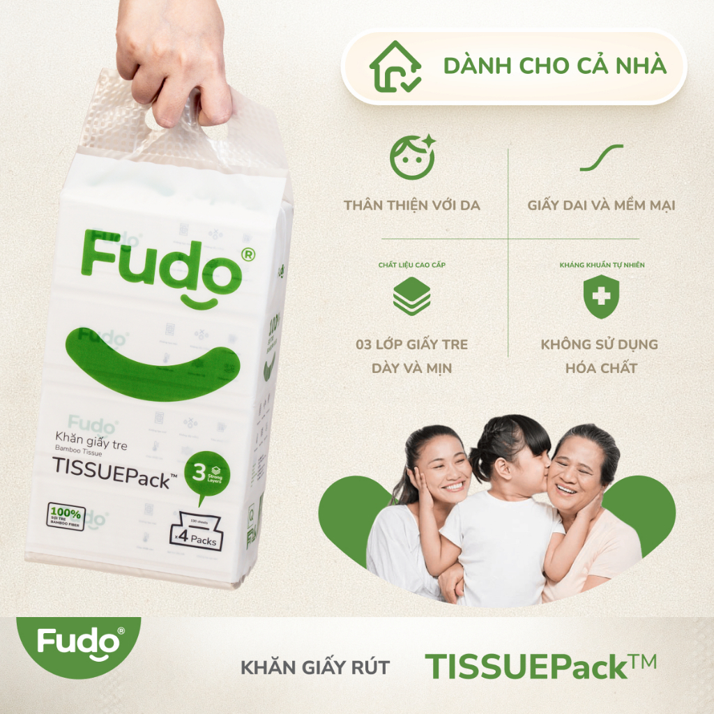 Ảnh Thùng Khăn Giấy Rút Để Bàn ║ Fudo Bamboo® ║ TISSUEPACK™ 2