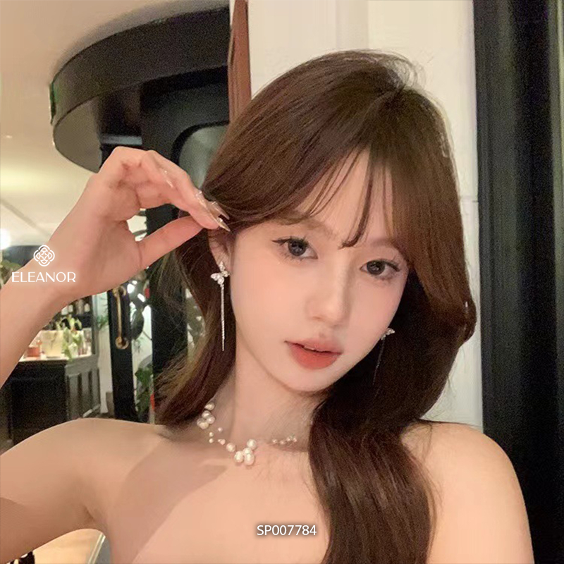 Bông tai nữ chuôi bạc 925 Eleanor Accessories dáng dài khuyên tai hồ điệp phụ kiện trang sức 7784