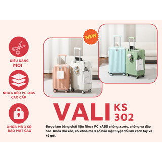 Vali kéo Siêu To Có Cốc Đựng Nước, Sạc Điện Thoại Size 28 302/309, Vali kéo du lịch Kingsun Size 28 Cao Cấp