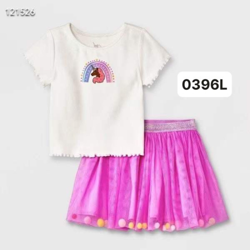 Set váy bé gái xuất dư xịn mặc hè 0396L size 12m-2y (7-11kg) xinh xắn thoáng mát