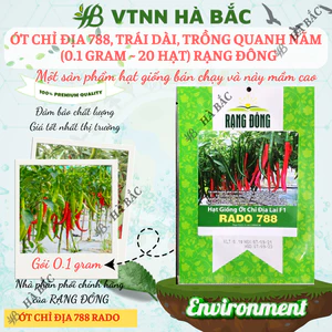 Hạt Giống Ớt Chỉ Địa Lai F1 RADO 788 (Gói 0,1g~20 Hạt) Rạng Đông, Trái Sai, Cây Khỏe, Trồng Quanh Năm
