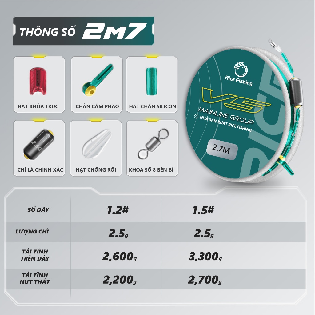 Dây trục câu đài cước câu cá Rice Fishing dây trục V5 nylon lụa Nhật siêu mềm tăng sức tải DC-21