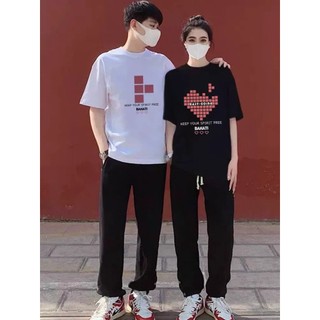 Áo Thun Đôi Nam Nữ Trái Tim Xếp Hình Cùng Người Yêu, Áo Đôi Chất Liệu Prenium Cotton in hinh nữ 100% Cotton [A048]