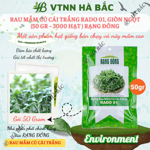 Hạt Giống Rau Mầm Củ Cải Trắng RADO 01 (Gói 50g~3000 Hạt) Rạng Đông, Nảy Mầm Đồng Đều, Nhanh Thu Hoạch