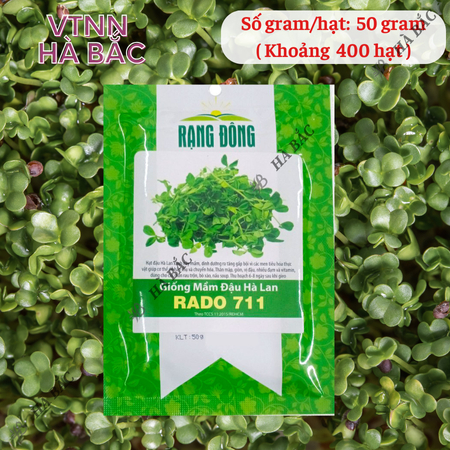 Hạt Giống Mầm Đậu Hà Lan RADO 711 (Gói 50g~400 Hạt) Rạng Đông, Giòn Ngọt, Nhanh Thu Hoạch, Giàu Dinh Dưỡng