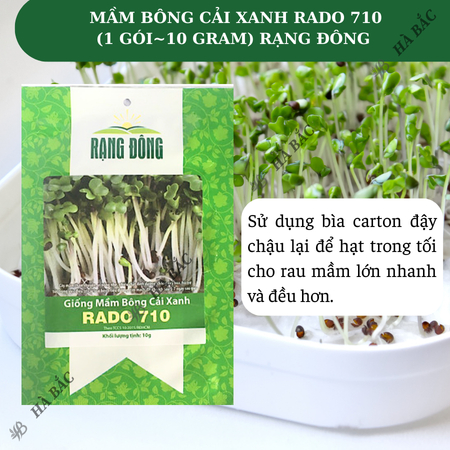 Hạt Giống Mầm Bông Cải Xanh RADO 710 (Gói 10g~1500 Hạt) Rạng Đông, Dễ Trồng, Nhanh Thu Hoạch, Giàu Dinh Dưỡng