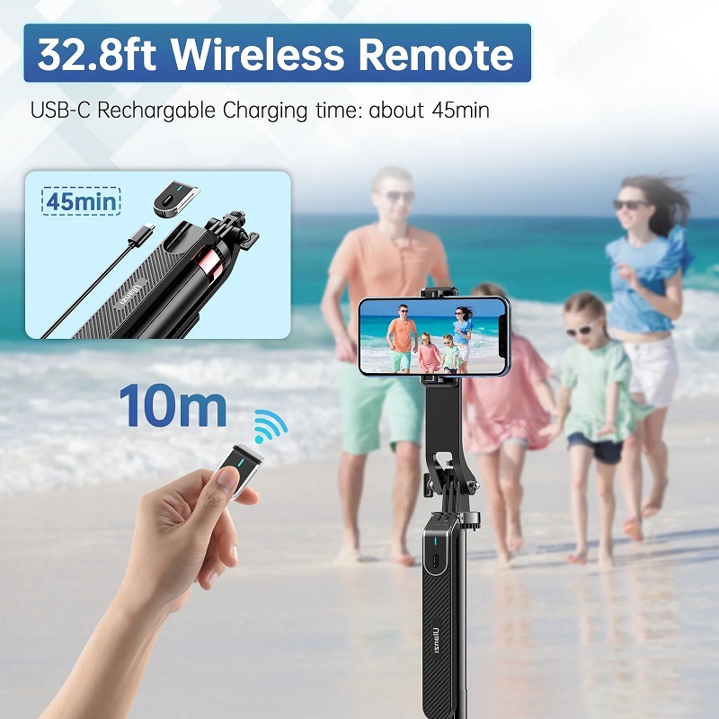 Gậy chụp ảnh Selfie bluetooth cao 1m8 Tripod điện thoại 4 chân có tay cầm quay video chống rung xoay 360 độ đa năng