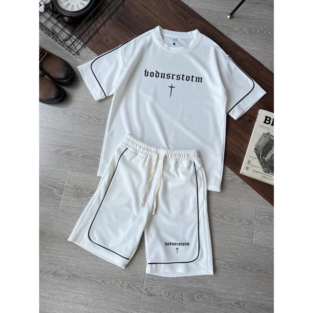 Bộ Thể Thao thun lạnh Cổ Tròn Trơn Basic, Phong Cách BONROU Bóng Rổ Hè Cotton Thoáng Khí Thấm Hút Mồ Hôi Tốt - SSL