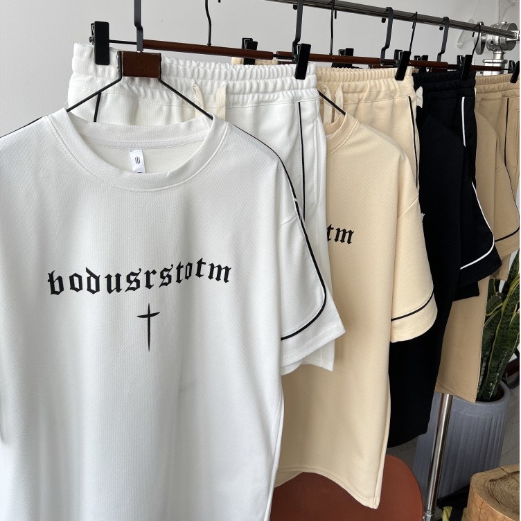 Bộ Thể Thao thun lạnh Cổ Tròn Trơn Basic, Phong Cách BONROU Bóng Rổ Hè Cotton Thoáng Khí Thấm Hút Mồ Hôi Tốt - SSL