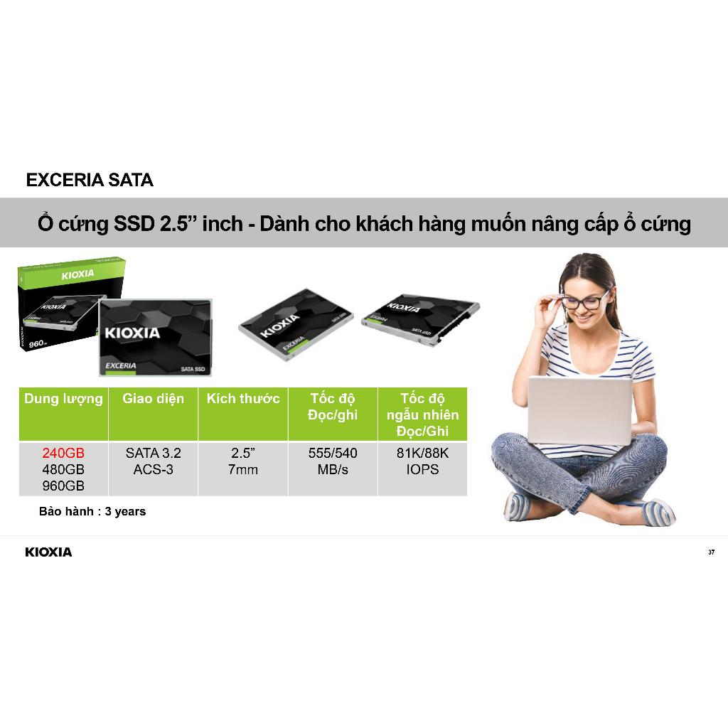 Ổ cứng SSD KIOXIA 2.5" SATA3 Dung Lượng 480Gb đọc 550mb/s, ghi 540 mb/s -Hàng Chính Hãng
