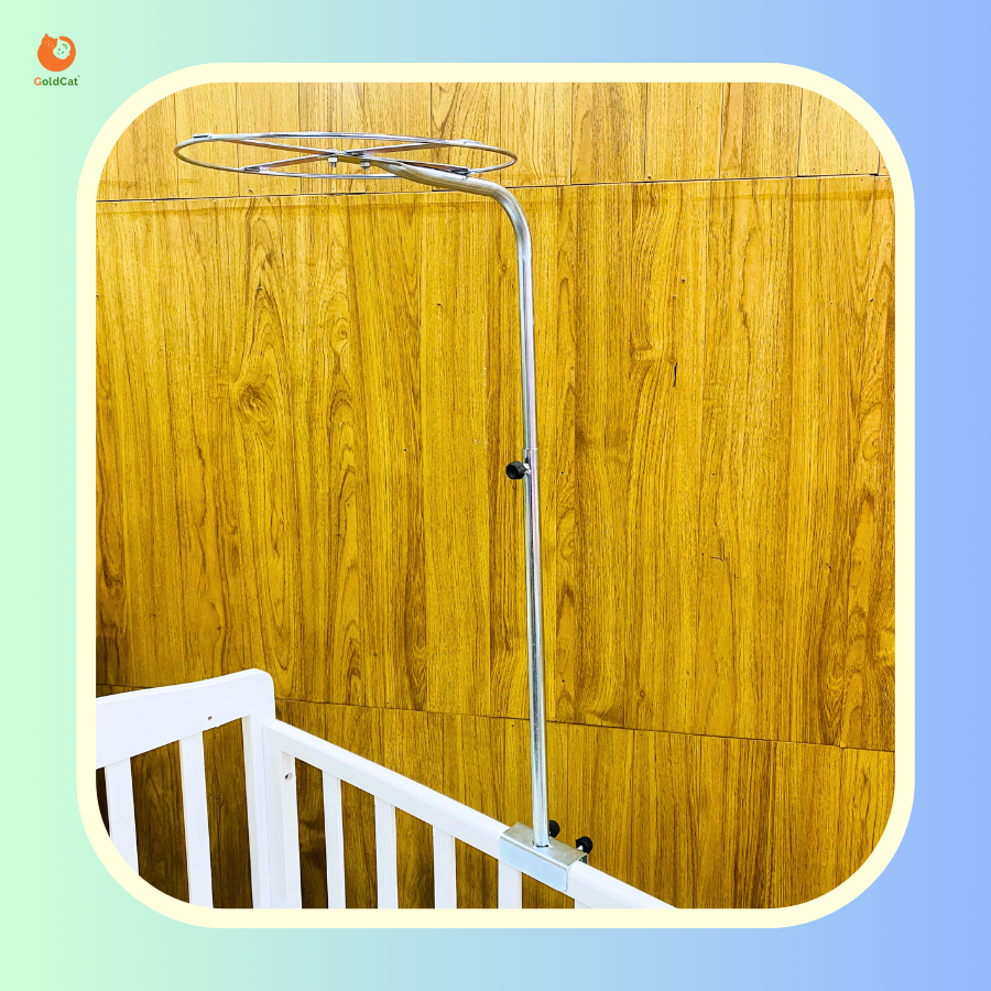 Ảnh Màn Cũi Cho Bé GOLDCAT Và Cây Treo Màn Chất Liệu Vải Mắt Lưới Cao Cấp, Khung Treo Tăng Chỉnh Độ Cao Thông Minh 3