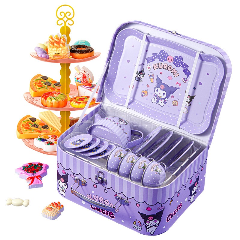 Vali Tiệc Trà Bánh Vali Kurumi  Vali Trà Bánh Cho Bé Hình Kuromi Vali Trà Bánh Pony Dễ Thương - Đồ Chơi Cho Bé PUKAPI