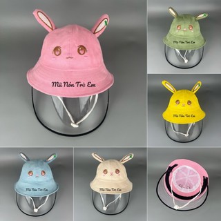 [ BÉ 2-5 TUỔI ] Mũ chống dịch, chống bụi cho trẻ em kèm màn che bảo hộ tháo rồi tiện lợi