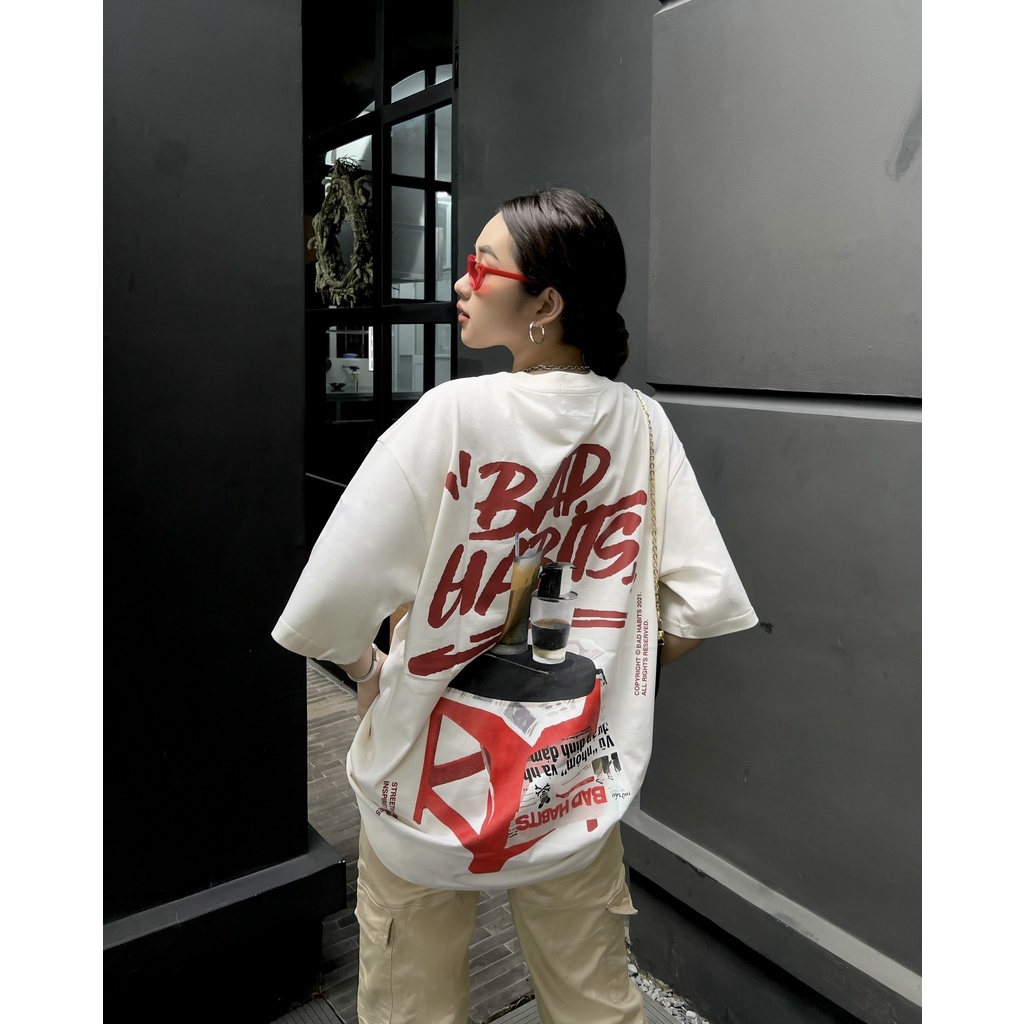 Áo Thun Nam Nữ Cotton Lạnh Unisex Local Brand HALEY BADHABITS TN11, Áo Phông Form Rộng Tay Lỡ Basic Dày Dặn Oversize | BigBuy360 - bigbuy360.vn