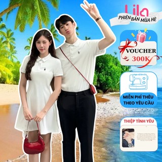 Váy polo Lila Dáng Xòe In Tên, Hình Theo Yêu Cầu, Dáng Ôm Body, Đồ đôi nam nữ set couple áo nam đầm nữ tôn dáng quyến rũ