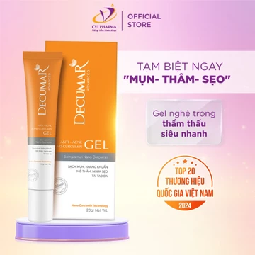 Gel chấm mụn, mờ thâm sẹo Decumar Advanced nghệ vàng, kiểm soát bã nhờn 20gr - DCM20