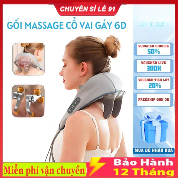 Máy Massage Cổ Vai Gáy 6D, có đèn Hồng Ngoại, massage cổ vai gáy giảm đau nhức toàn thân