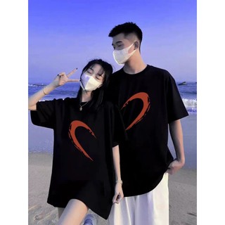 Áo Thun Đôi Nam Nữ Nửa Trái Tim Đỏ Mặc Cùng Người Yêu, Áo Đôi Chất Liệu Prenium Cotton Hình croptop nữ 100% [A044]