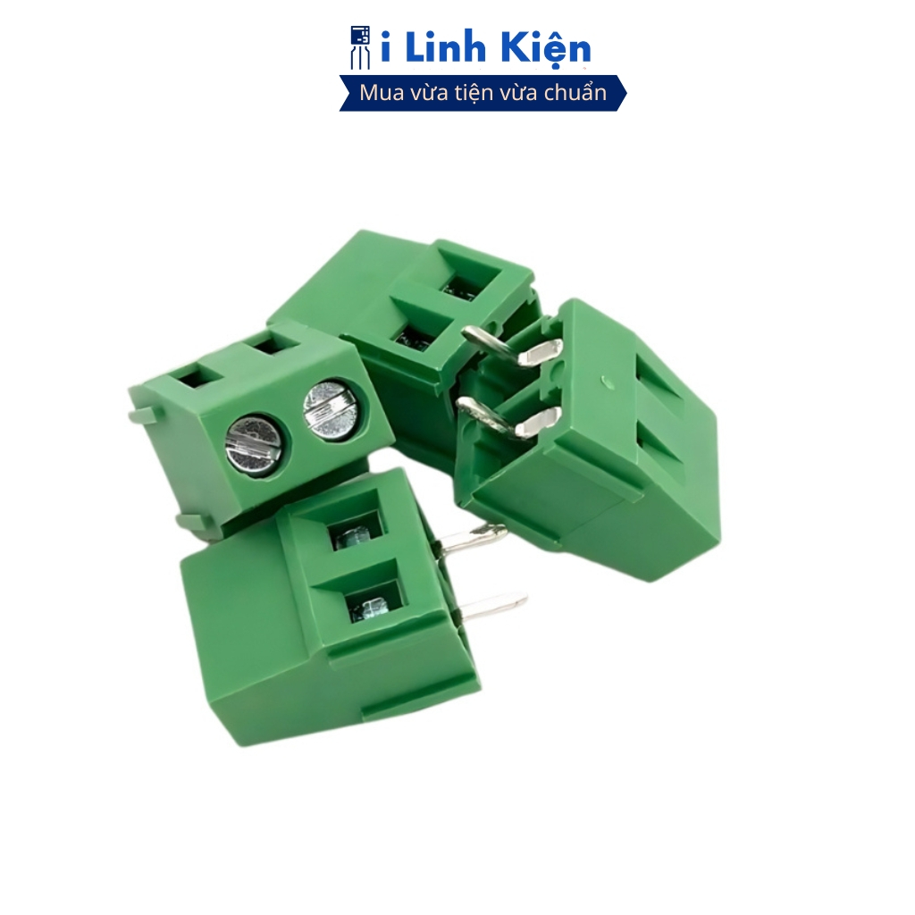 Cầu đấu 2P, 3P 5,08mm KF127 chân cắm thẳng xanh iLinhkien