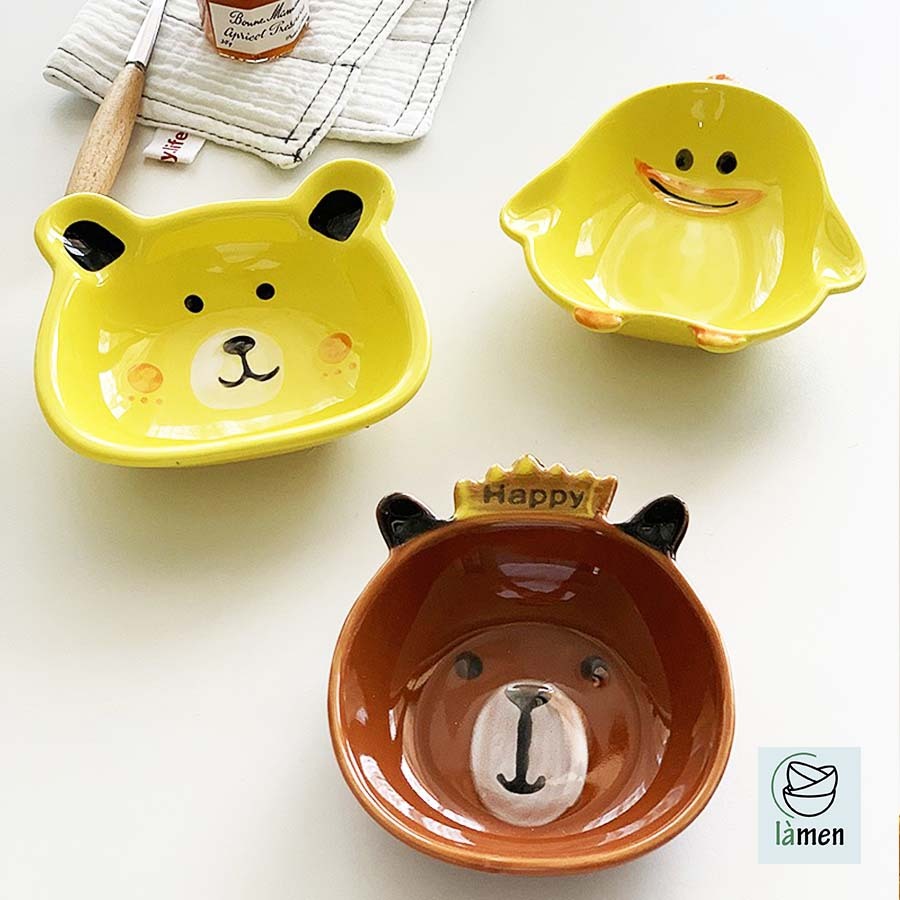 Bát Ăn Dặm, Combo Bát Sứ Cho Bé Hình Động Vật, Đa Dạng Màu Sắc Và Kích Thước BAT051