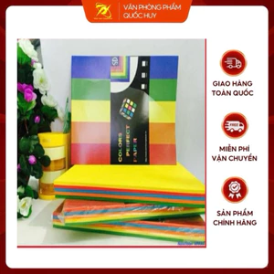 BÌA MÀU A4 TRỘN 5 MÀU TM (GRAM 100 TỜ) - VPP QUỐC HUY.