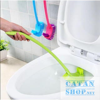 Cọ Bồn Cầu Toilet 2 Đầu, Bàn Chải Chà Rửa Vệ Sinh Nhà Tắm 2 Mặt Cọ Trên Và Dưới