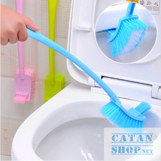 Cọ Bồn Cầu Toilet 2 Đầu, Bàn Chải Chà Rửa Vệ Sinh Nhà Tắm 2 Mặt Cọ Trên Và Dưới