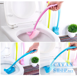 Cọ Bồn Cầu Toilet 2 Đầu, Bàn Chải Chà Rửa Vệ Sinh Nhà Tắm 2 Mặt Cọ Trên Và Dưới