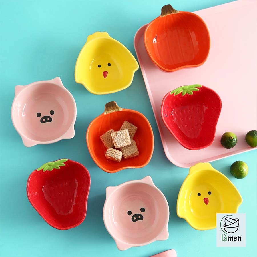 Bát Sứ Mini, Bộ Bát Ăn Dặm Gốm Sứ Hình Rau Củ Ngộ Nghĩnh Cho Bé BAT051