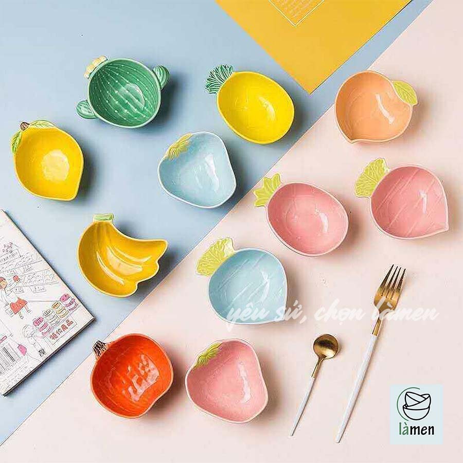 Bát Sứ Mini, Bộ Bát Ăn Dặm Gốm Sứ Hình Rau Củ Ngộ Nghĩnh Cho Bé BAT051