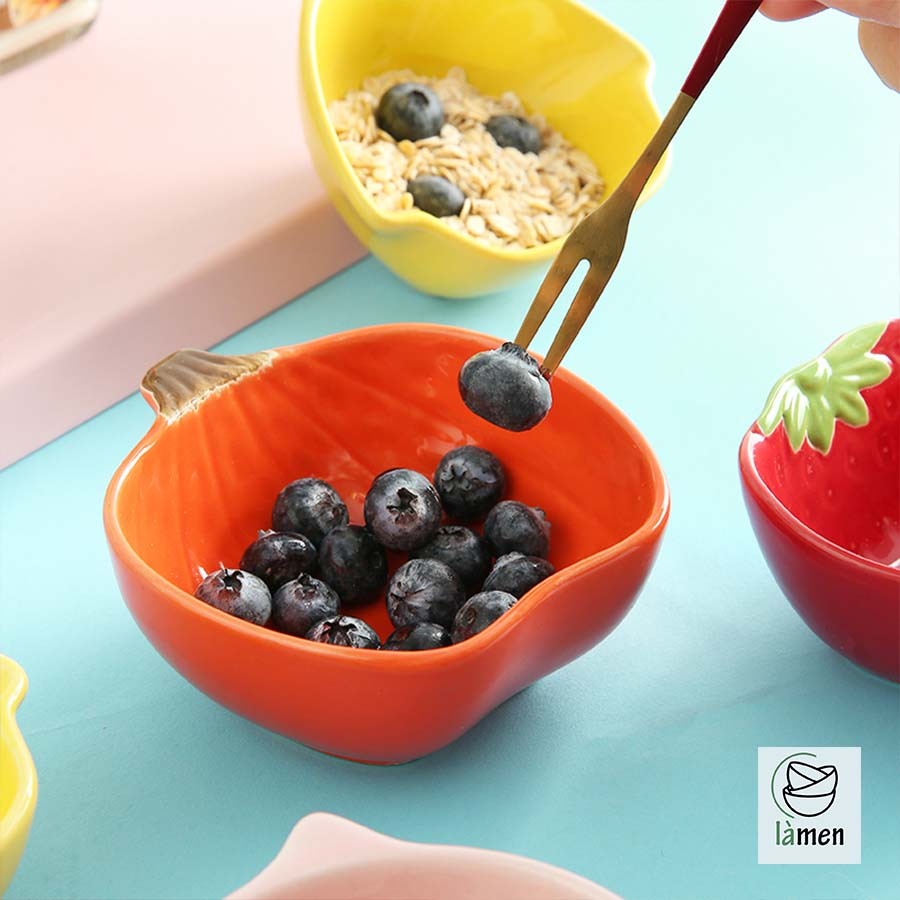 Bát Sứ Mini, Bộ Bát Ăn Dặm Gốm Sứ Hình Rau Củ Ngộ Nghĩnh Cho Bé BAT051