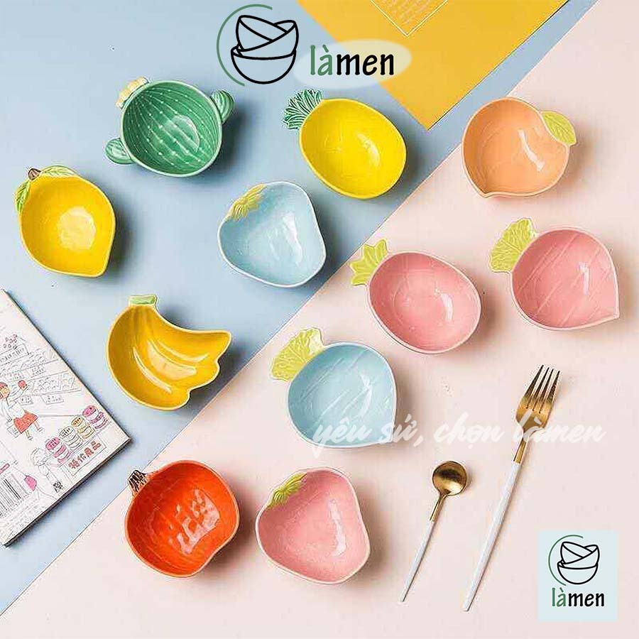 Bát Sứ Mini, Bộ Bát Ăn Dặm Gốm Sứ Hình Rau Củ Ngộ Nghĩnh Cho Bé BAT051