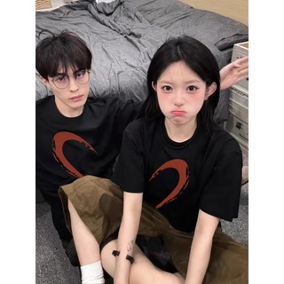 Áo Thun Đôi Nam Nữ Nửa Trái Tim Đỏ Mặc Cùng Người Yêu, Áo Đôi Chất Liệu Prenium Cotton Hình croptop nữ 100% [A044]