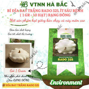 Hạt Giống Bí Đĩa Bay Trắng RADO 325 (Gói 1g~10 Hạt) Rạng Đông, Nảy Mầm Tốt, Trồng Quanh Năm, Ít Sâu Bệnh
