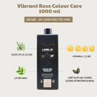 Dầu Gội, Dầu Xả BẢO VỆ MÀU NHUỘM Label.m Vibrant Rose Colour Care Cho Tóc Nhuộm 1000ML