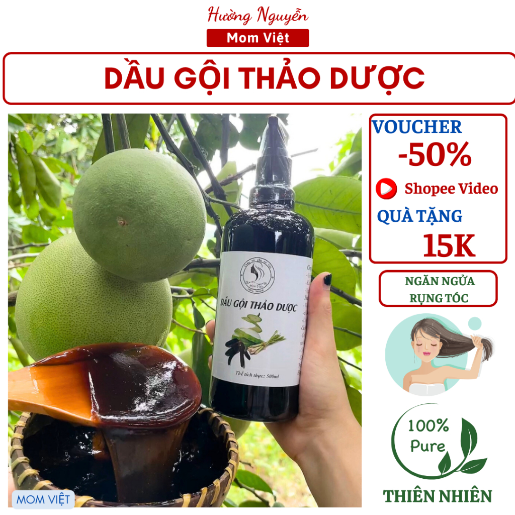 Dầu gội bồ kết cô đặc, sạch gàu, kích thích mọc tóc, giảm rụng