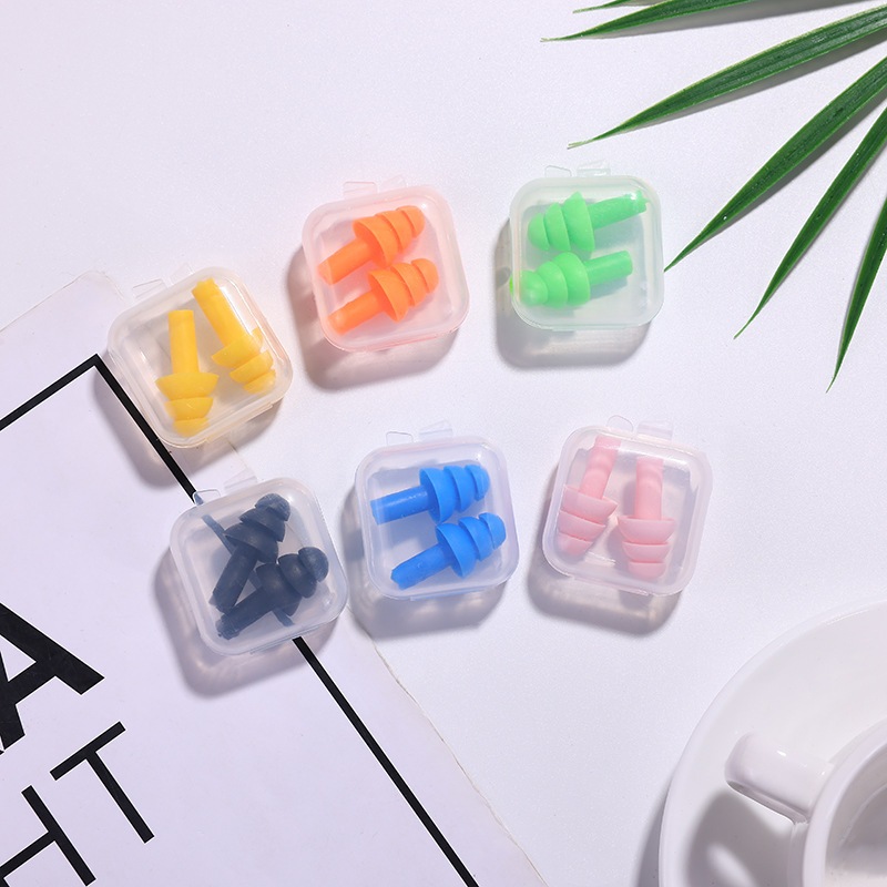 Bộ 2 nút bịt tai silicon EN2 nhỏ gọn, có hộp cho bé cao cấp chống nước khi bơi SPORTY
