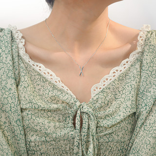 Dây chuyền bạc nữ LAMY X-shaped Necklace Silver 6309 - Dây chuyền bạc ta