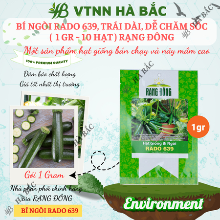 Hạt Giống Bí Ngòi Xanh RADO 639 (Gói 1g~10 Hạt) Rạng Đông, Dễ Chăm Sóc, Trái Dài, Trồng Quanh Năm