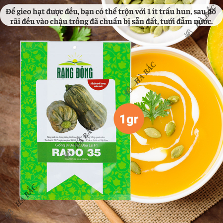 Hạt Giống Bí Đỏ Hạt Đậu Lai F1 RADO 35 (Gói 1g~8-10 Hạt) Rạng Đông, Vỏ Mỏng, Thịt Nhiều, Trồng Quanh Năm – [Bí Đỏ Hồ Lô]