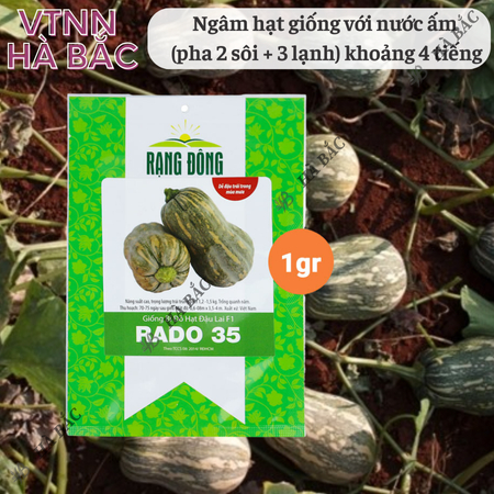 Hạt Giống Bí Đỏ Hạt Đậu Lai F1 RADO 35 (Gói 1g~8-10 Hạt) Rạng Đông, Vỏ Mỏng, Thịt Nhiều, Trồng Quanh Năm – [Bí Đỏ Hồ Lô]