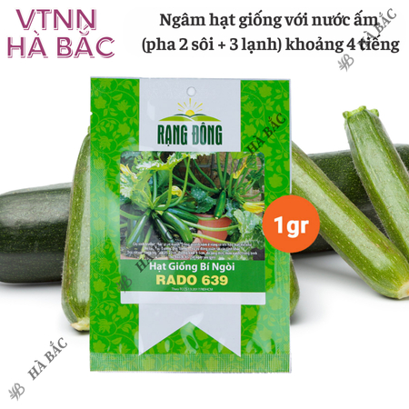 Hạt Giống Bí Ngòi Xanh RADO 639 (Gói 1g~10 Hạt) Rạng Đông, Dễ Chăm Sóc, Trái Dài, Trồng Quanh Năm